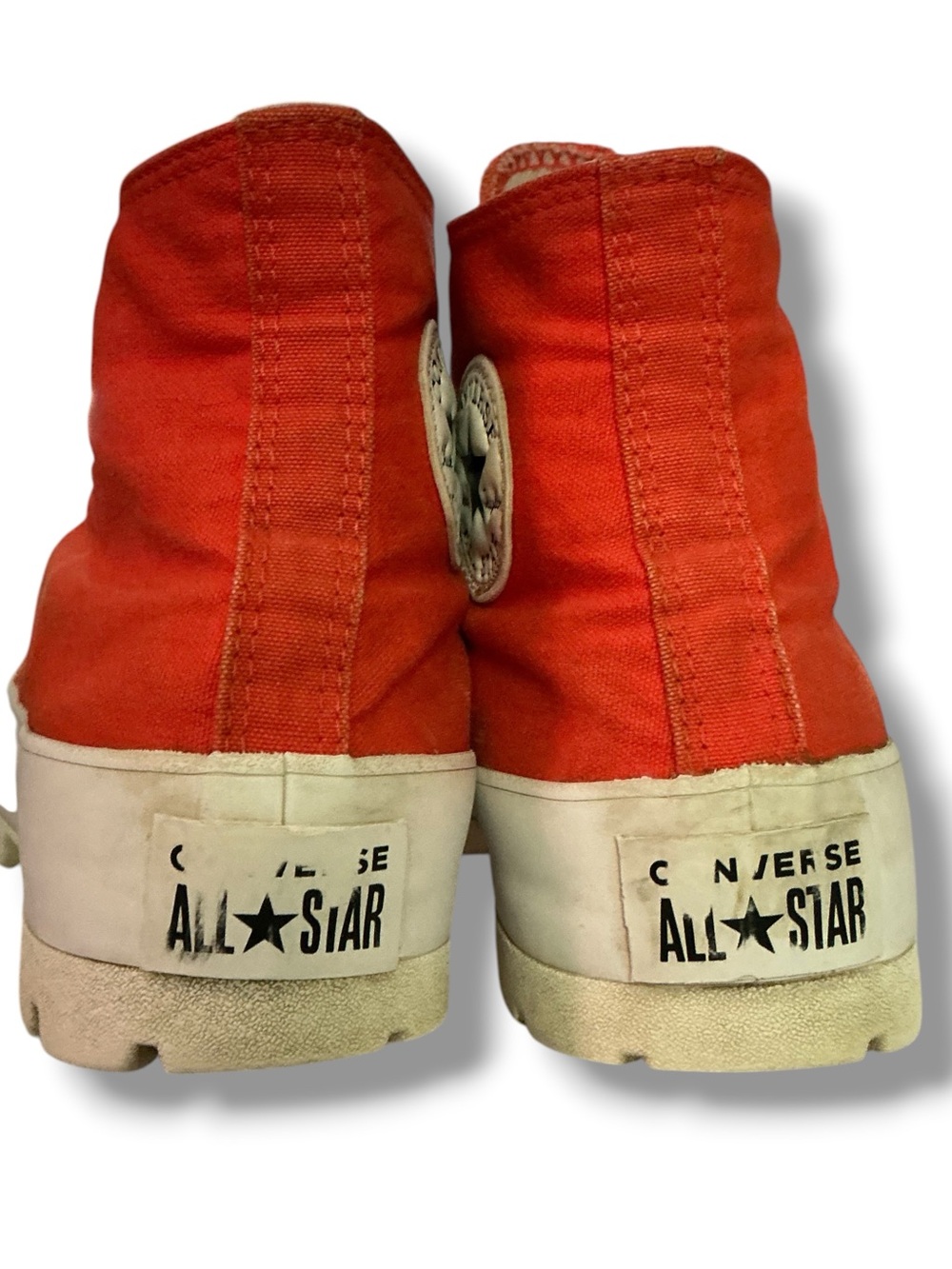 Converse High Top Platform Sneakers - Orange with White - Picture 6 of 12